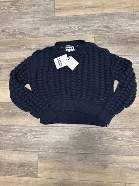 Navy blue large knit sweater by KBB by Kahlana NWT